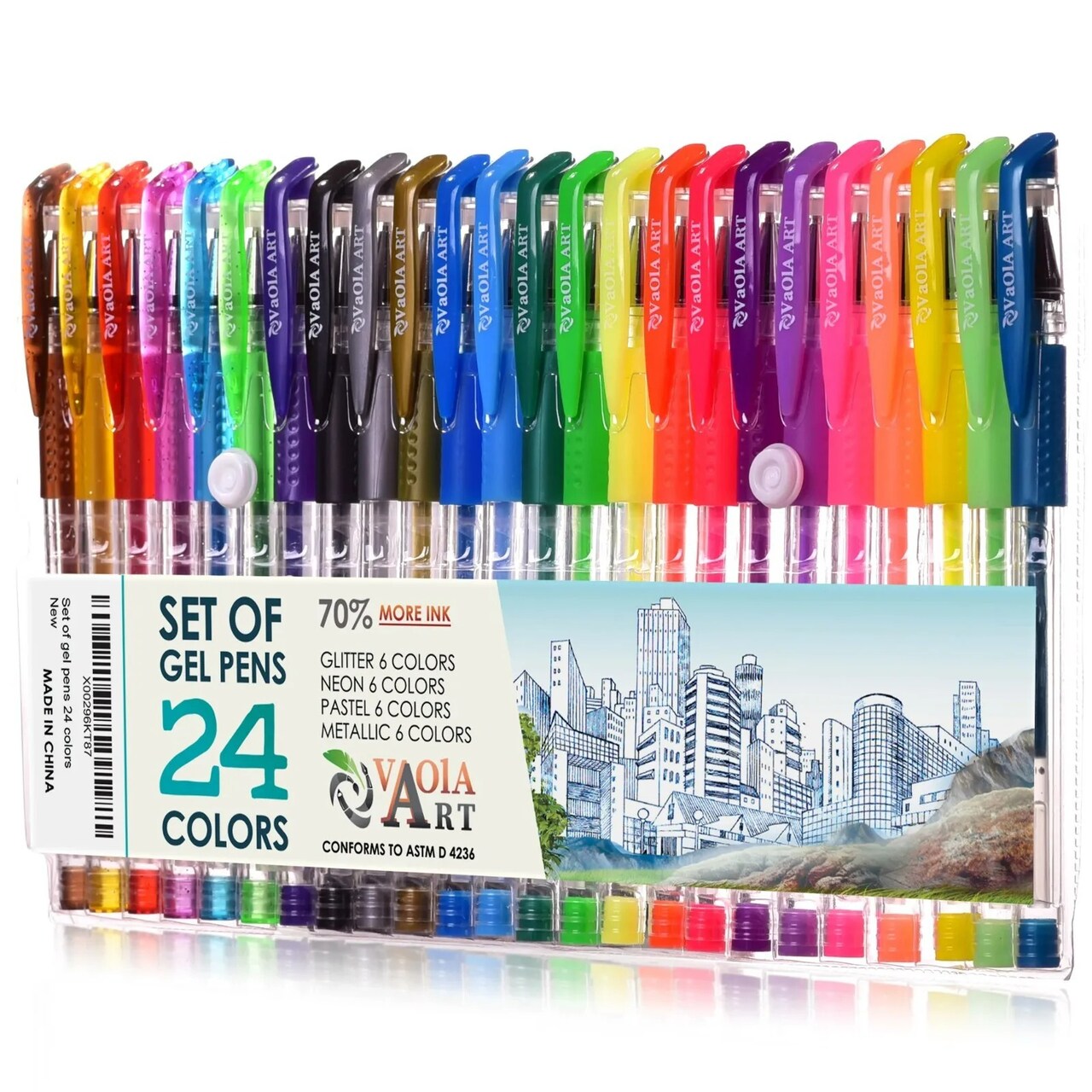 Color Gel Pens, 24 Gel Pens, Gel Pens for Kids,Pen Sets for Girls for Spirograph